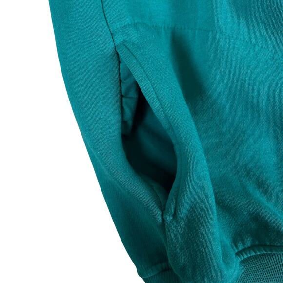 Vintage Nordstrom Lingerie Teal Mock Neck Sweatshirt L | Embroidered Crest Korea - Picture 8 of 13